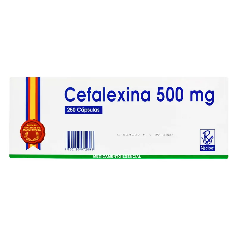 Cefalexina 500 mg 250 cápsulas RC