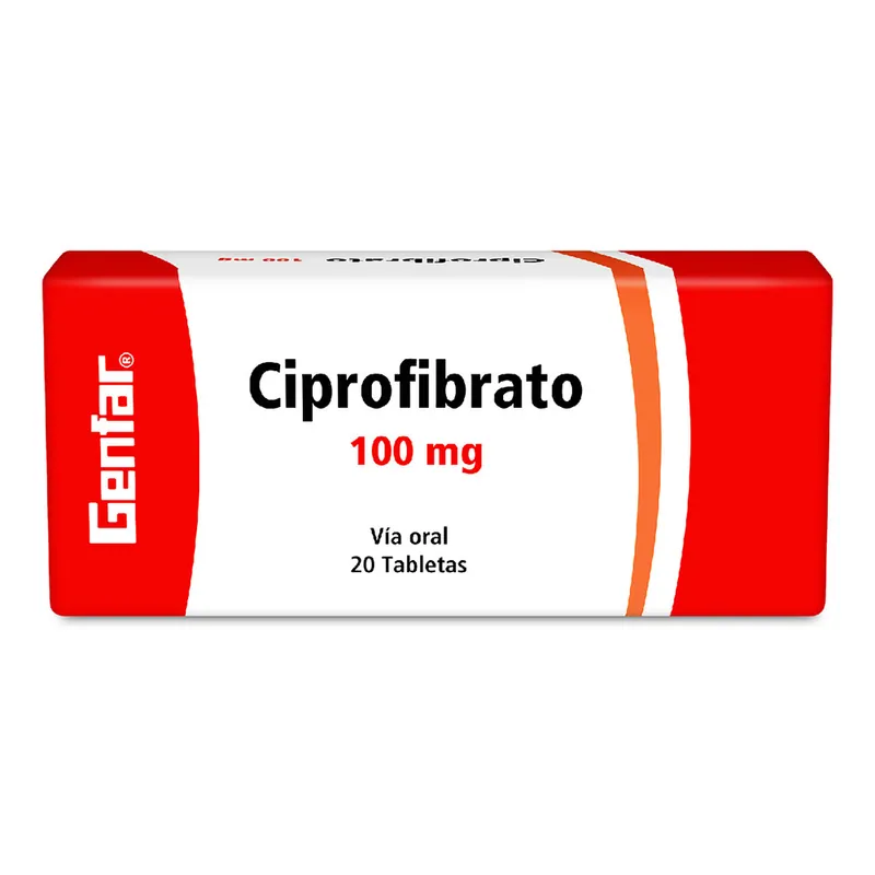 Ciprofibrato 100 mg 20 tabletas GF