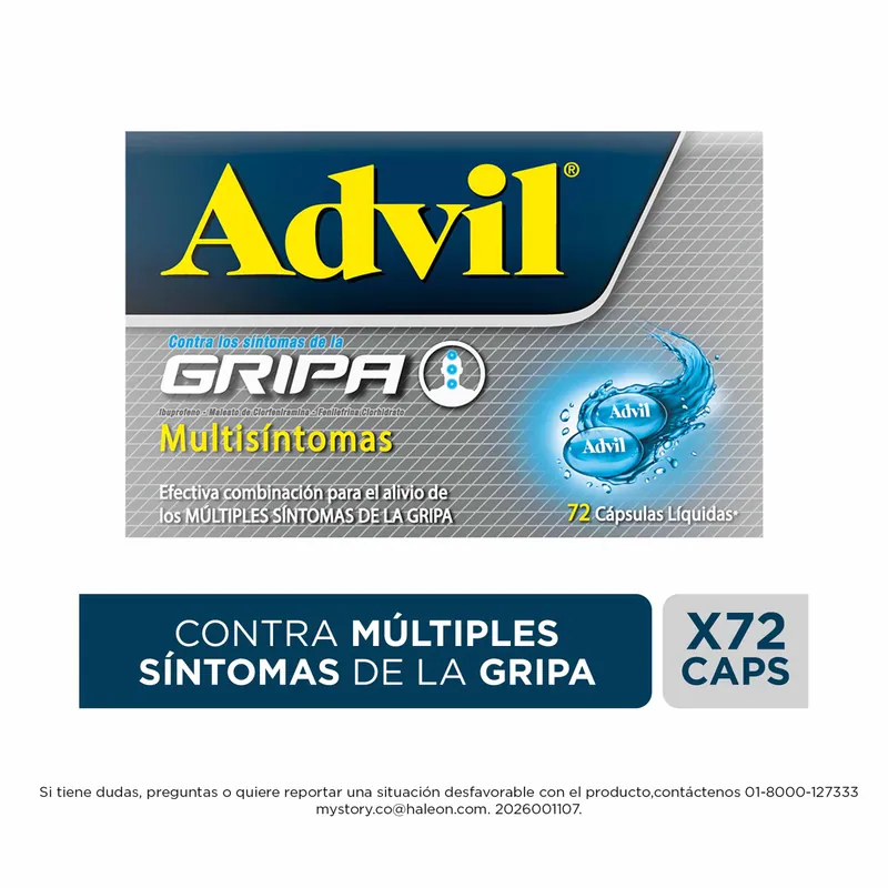 Advil Gripa 72 cápsulas