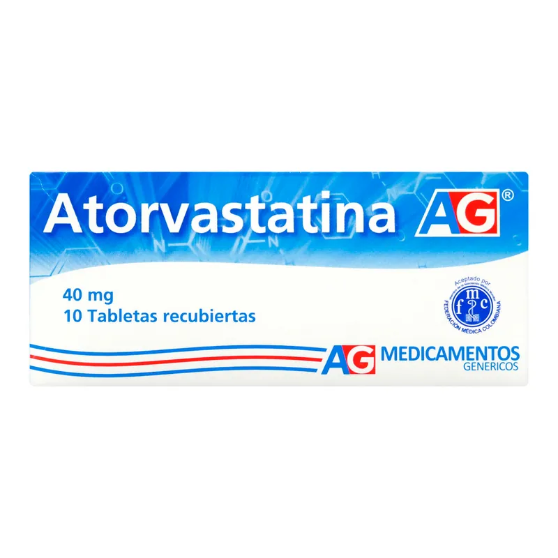 Atorvastatina 40 mg 10 tabletas AG