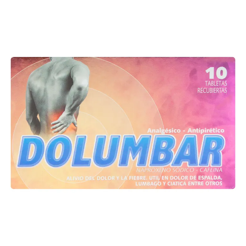 Dolumbar 220 mg+50 mg cafeína 10 tabletas