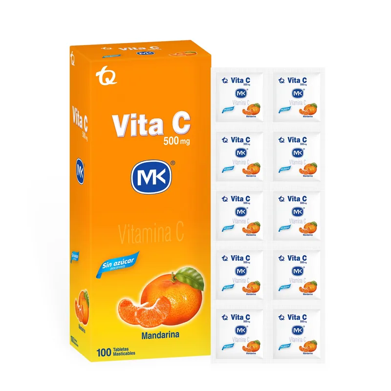 Vita C 500 mg Mandarina 100 tabletas MK
