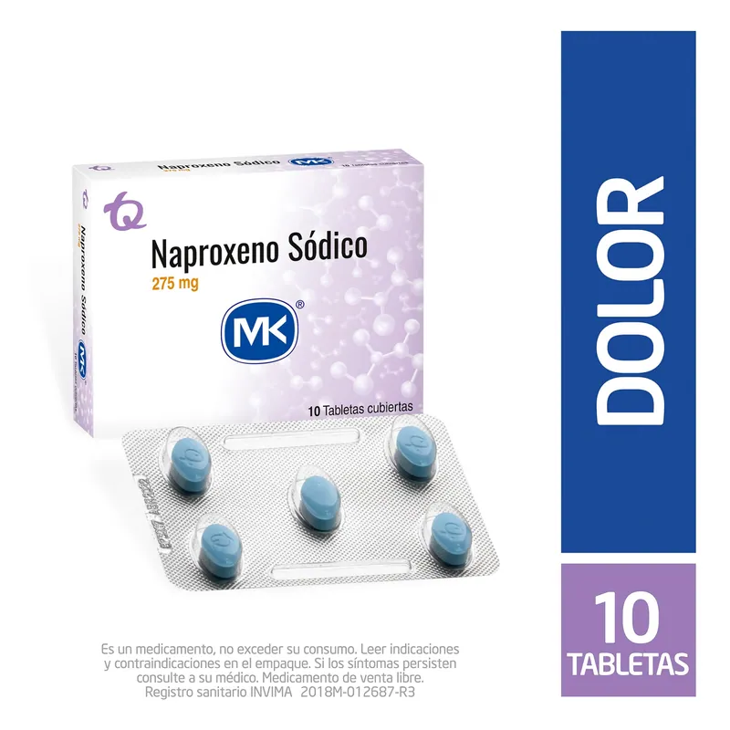 Naproxeno 275 mg 10 tabletas MK