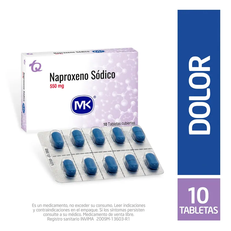 Naproxeno 550 mg 10 tabletas MK