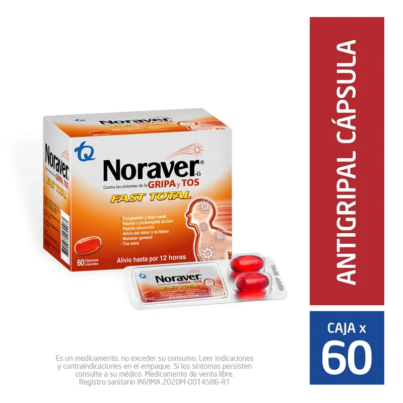 Noraver Gripa Fast Total 60 cápsulas