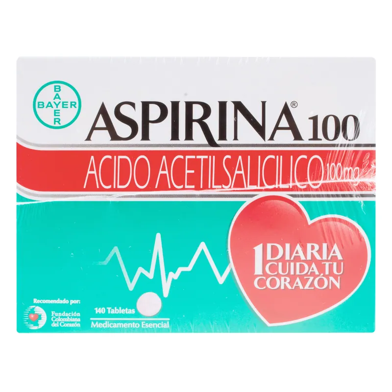 Aspirina 100 mg 140tbs 4 Estuches P E