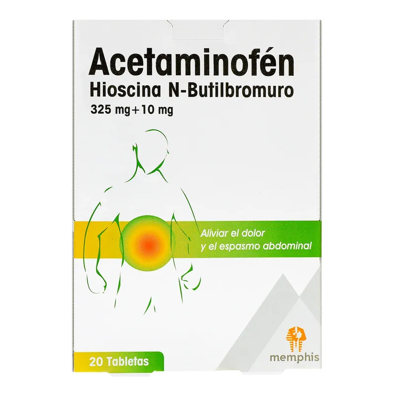 Acetaminofen+hioscina 20 tabletas MP