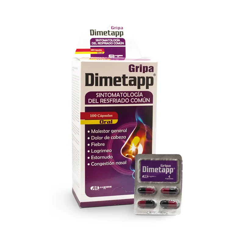 Dimetapp Gripa 500 mg 100 cápsulas