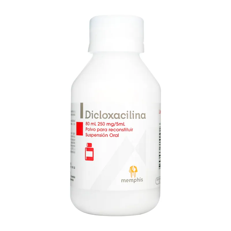 Dicloxacilina 250 mg suspensión 80 mL MP