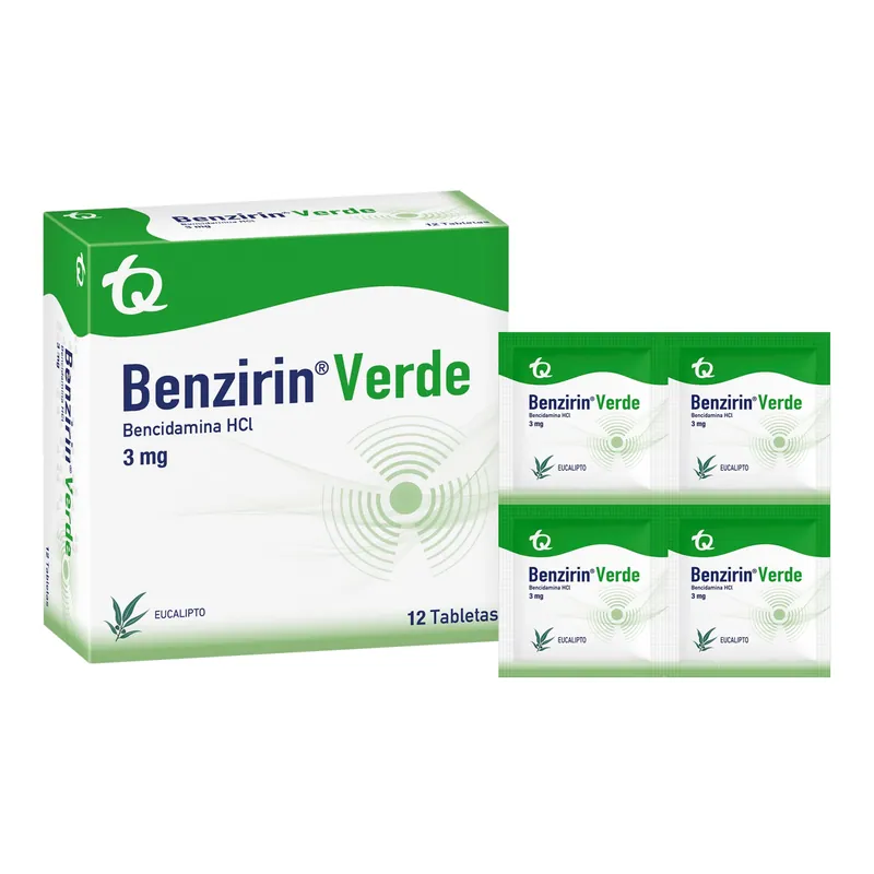 Benzirin Verde Eucalipto 12 tabletas