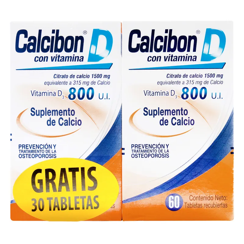 Calcibon D 800 UI 60tbs gotas 30 tabletas