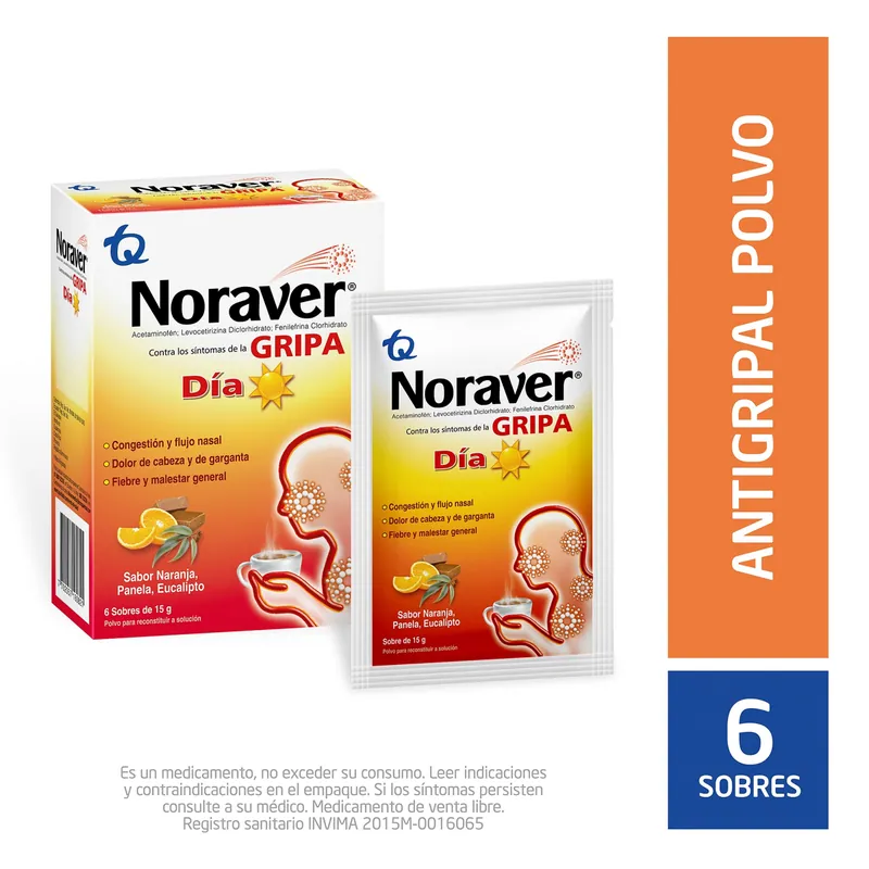 Noraver Gripa Bebida Dia 15 g 6 sobres