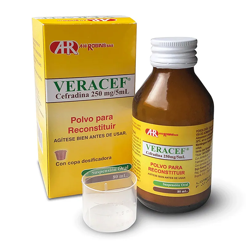 Veracef 250 mg suspensión 80 mL