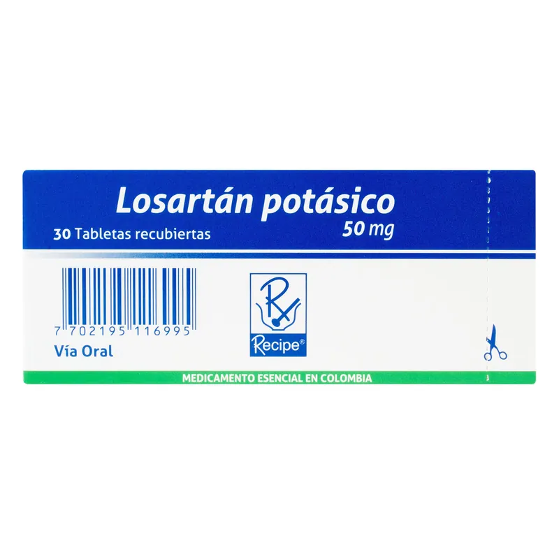 Losartan 50 mg 30 tabletas RC