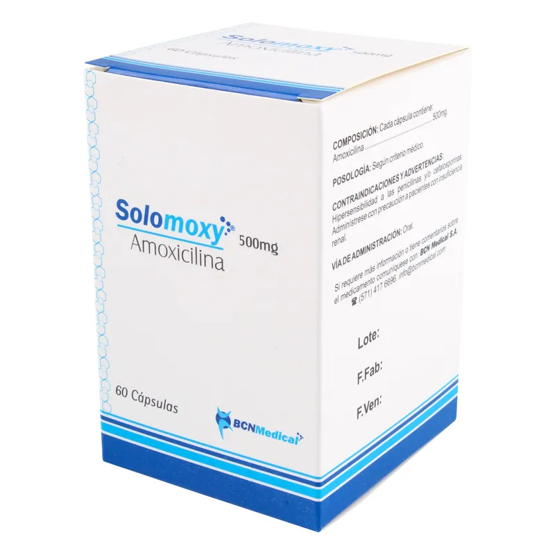 Amoxicilina Solomoxy 500 mg 60 cápsulas