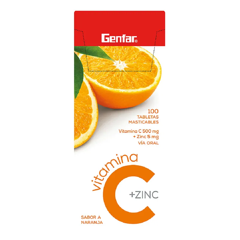Vitamina C 500+zinc Naranja 100tbs GF