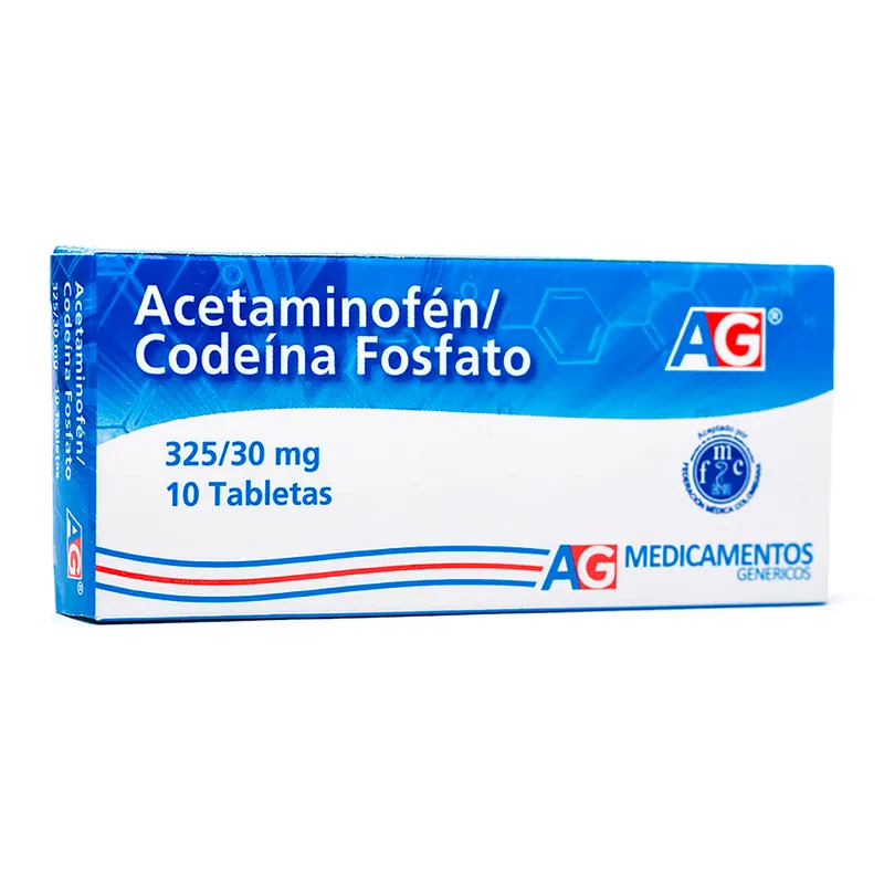 Acetaminofen/codeina 325/30 mg 10 tabletas AG