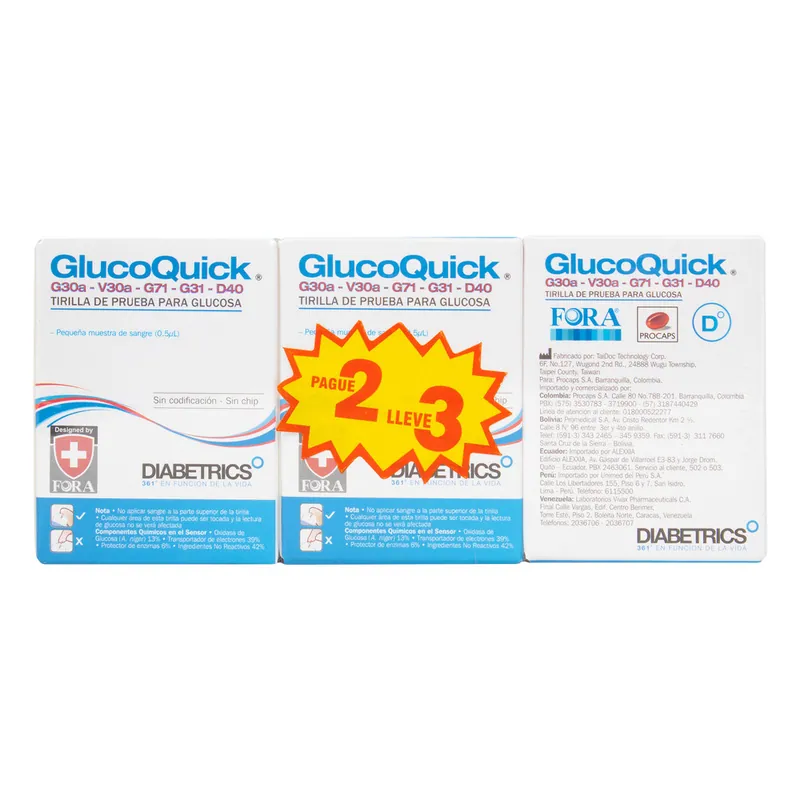 Tiras Rea Glucoquick 50 PG 2 Ll3