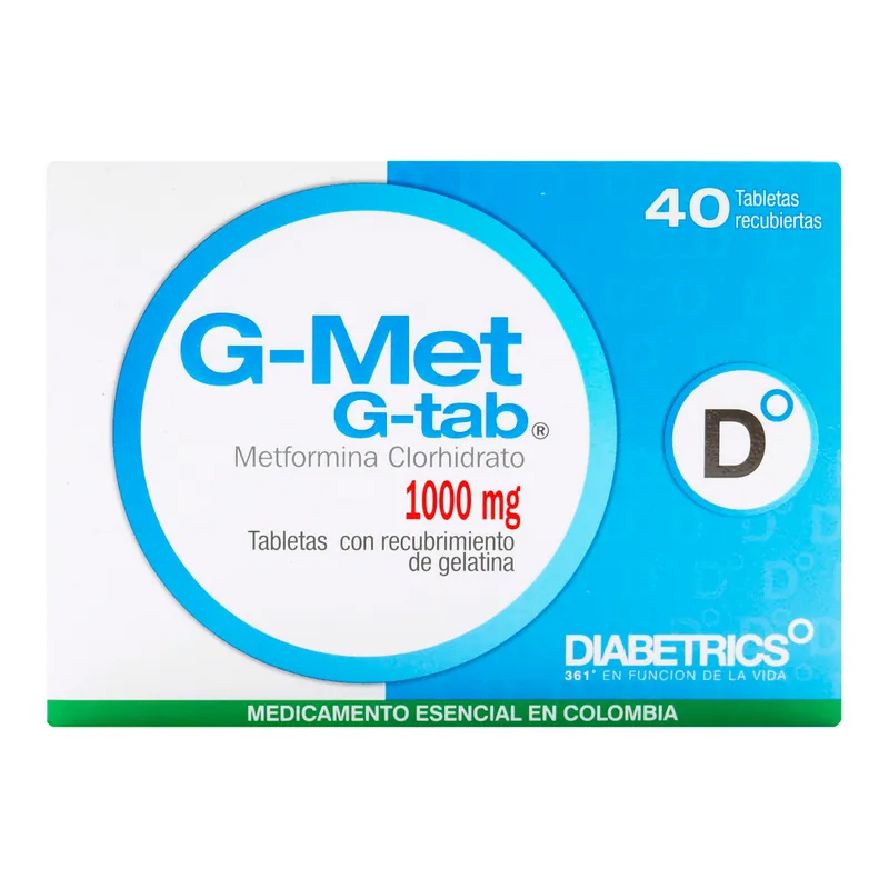 G Met tabletas 1000 mg 40 tabletas