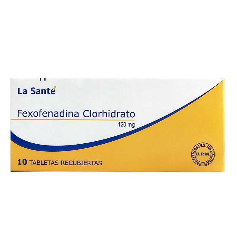 Fexofenadina Clorhidrato 120 mg 10 tabletas LS
