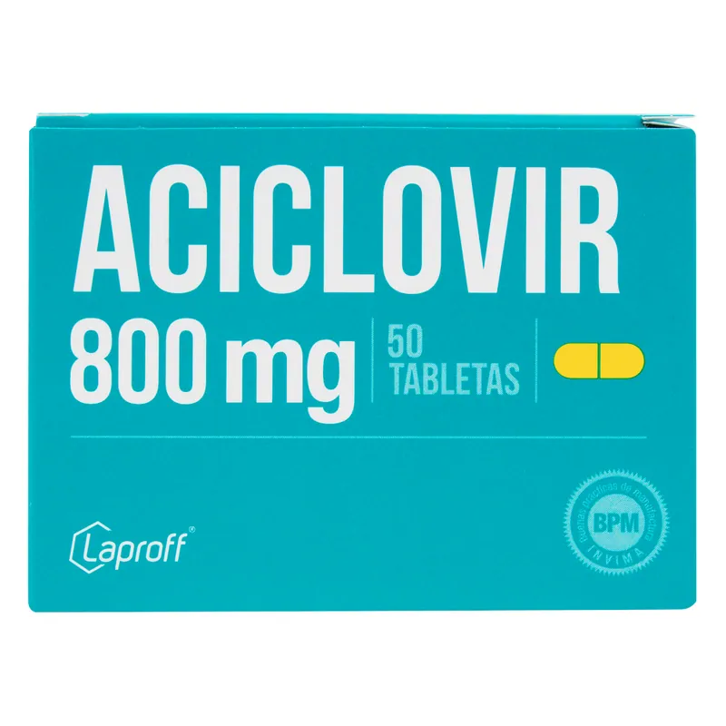 Aciclovir 800 mg 50 tabletas LP