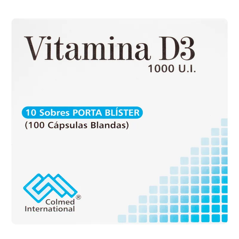 Vitamina D3 1000 UI 100 cápsulas 10 sobres PC