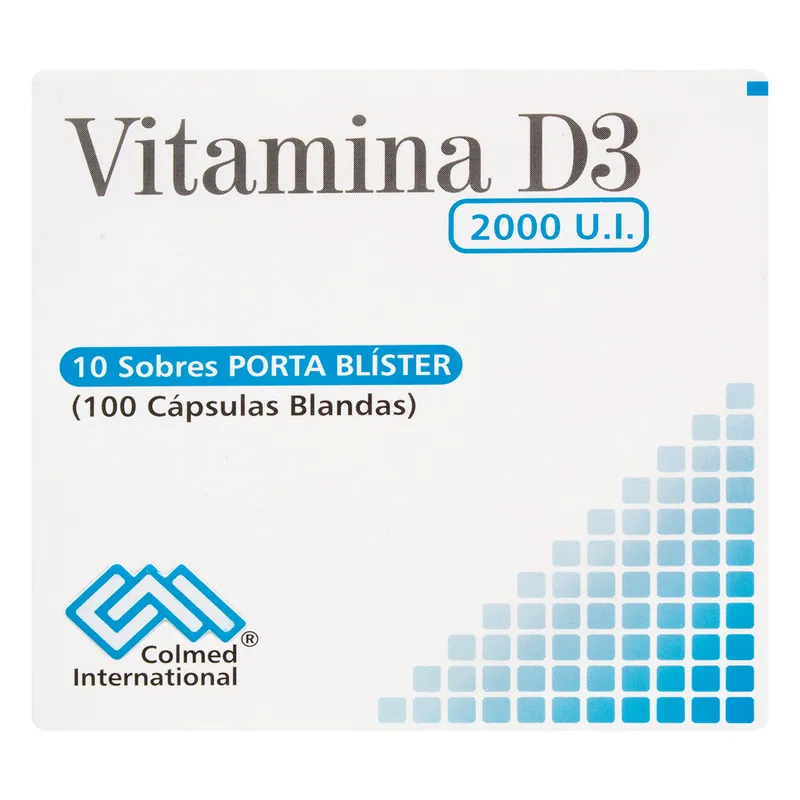Vitamina D3 2000 UI 100 cápsulas 10 sobres PC