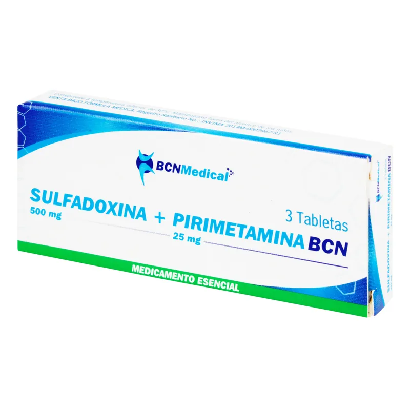 Sulfadoxina+pirimetamina 25 mg 3 tabletas
