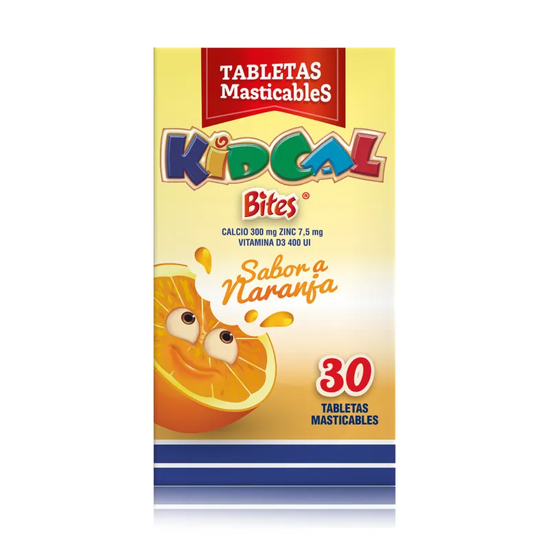 Kidcal Bites Naranja 30 tabletas