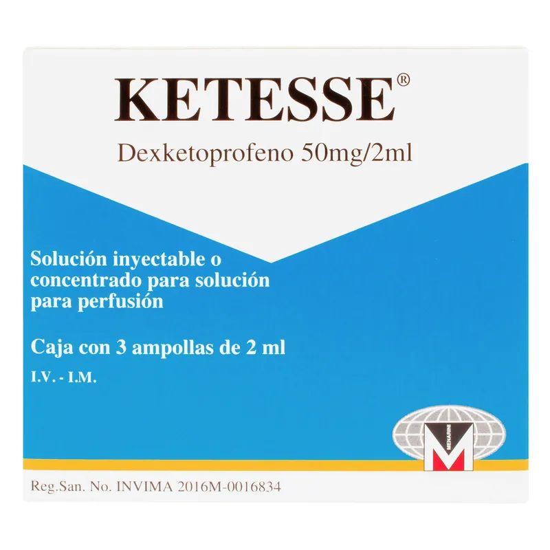 Ketesse 50 mg inyectable 3 ampollas