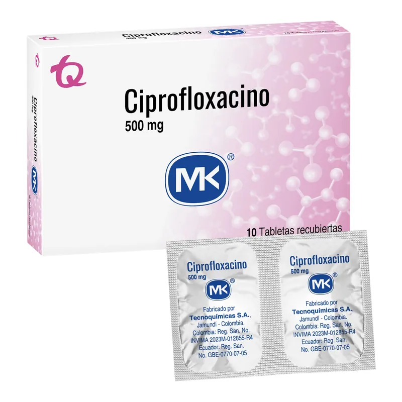 Ciprofloxacina 500 mg 10 tabletas MK