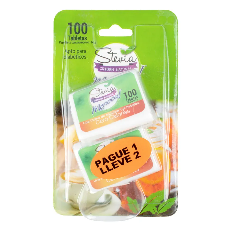 Menocal Stevia 100 tabletas PG 1 Ll 2