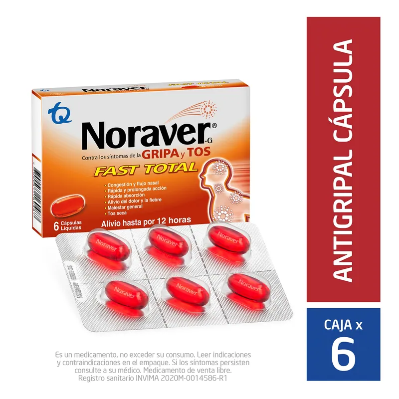 Noraver Gripa Fast Total 6 cápsulas