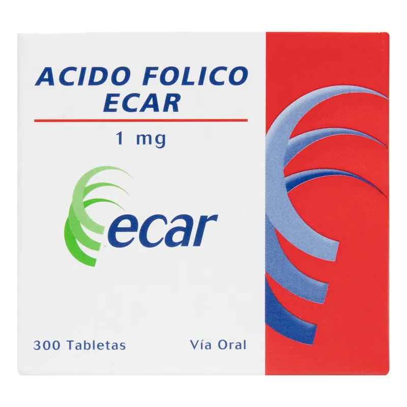 Ácido fólico 1 mg 300 tabletas EC