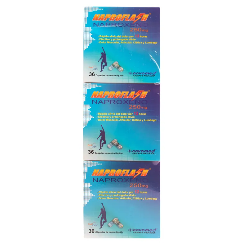 Naproflash 250 mg 36 cápsulas PG 2 Llev 3