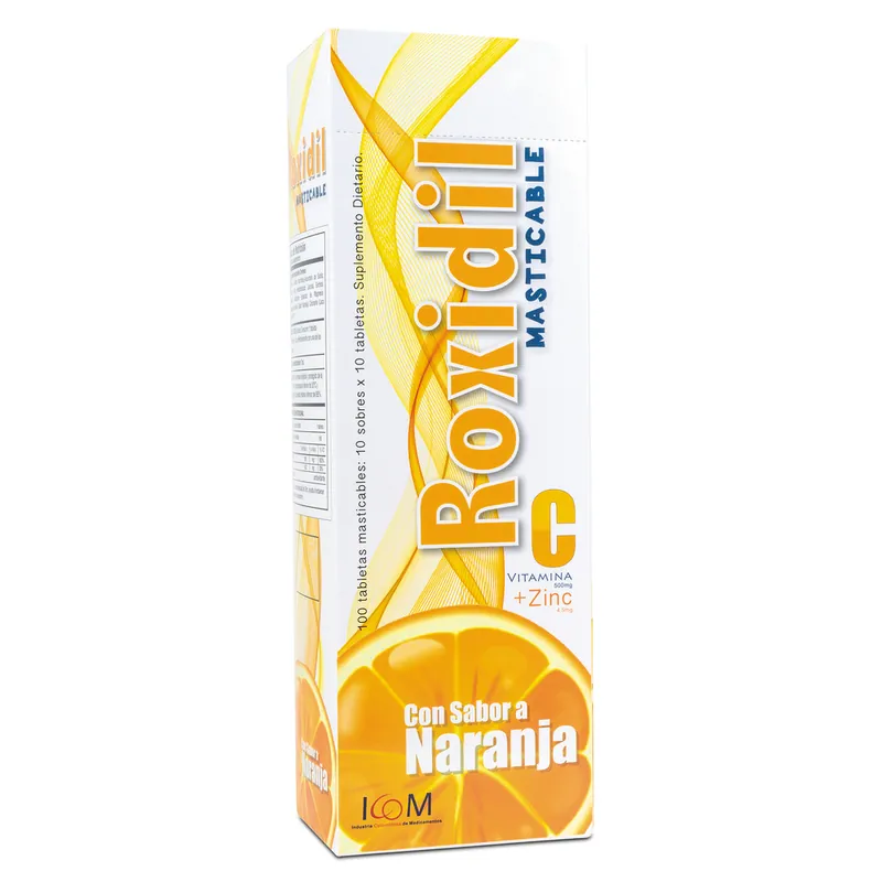 Roxidil Vit C Mas 500 Mg+zinc Nar 100 tabletas