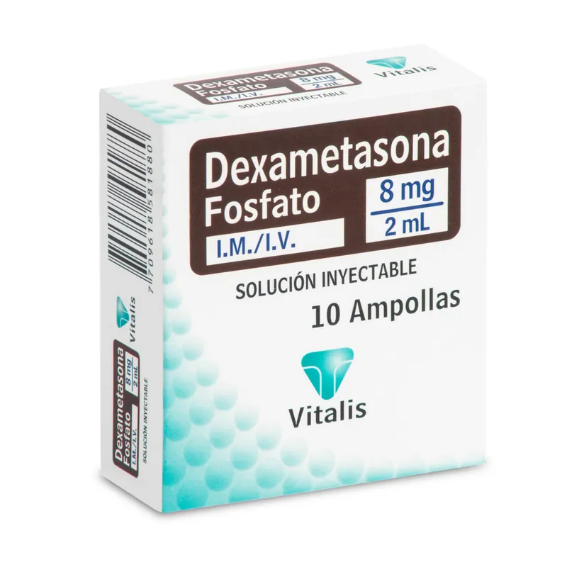 Dexametasona 8 mg/2 mL 10 ampolla VT