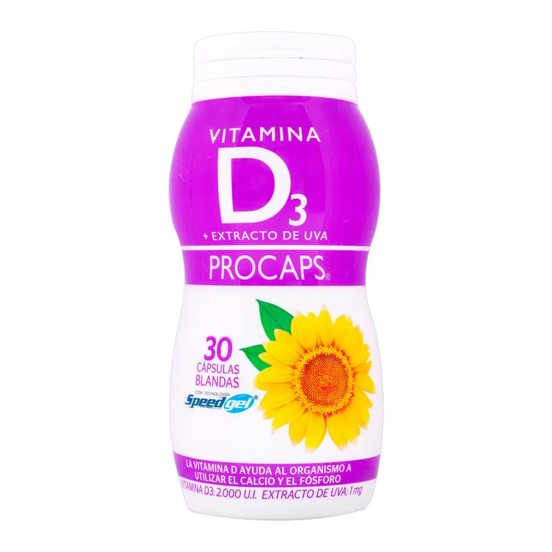 Vitamina D3 2000 UI 30 cápsulas Blandas PC