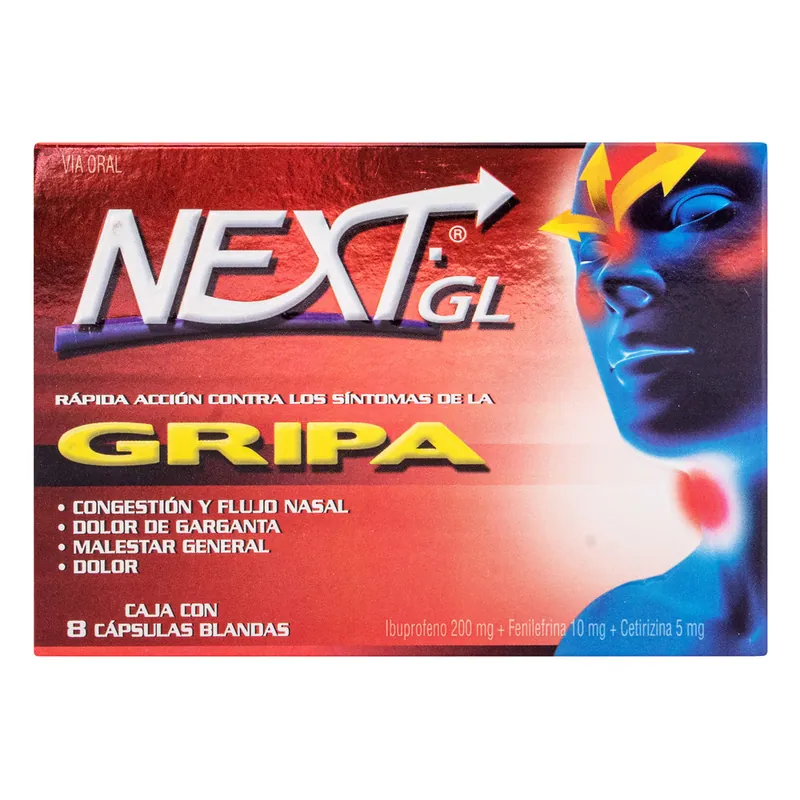 Next Gl Gripa 8 cápsulas Blandas