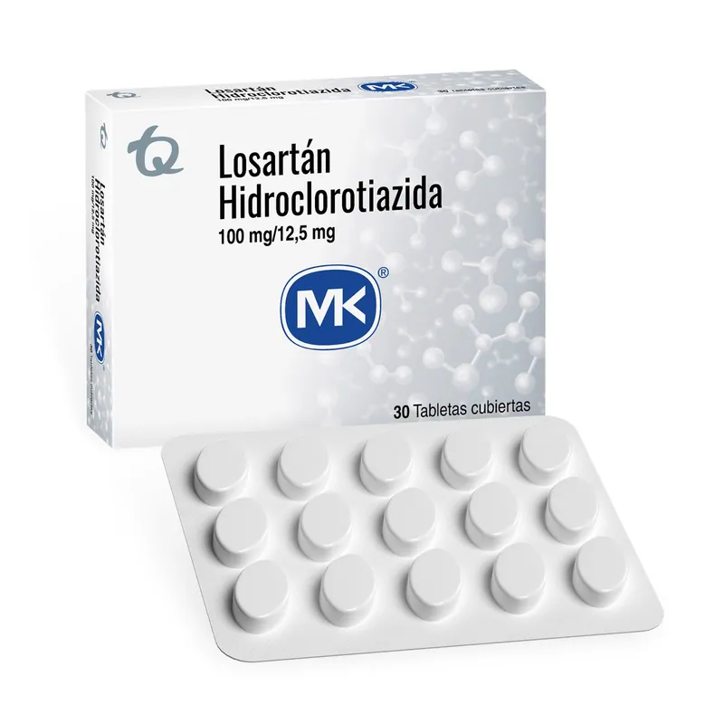 Losartan 100 Mg+hct 12.5 mg 30 tabletas MK