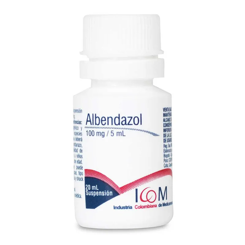 Albendazol 100 mg/5 mL suspensión 20 mL ICOM