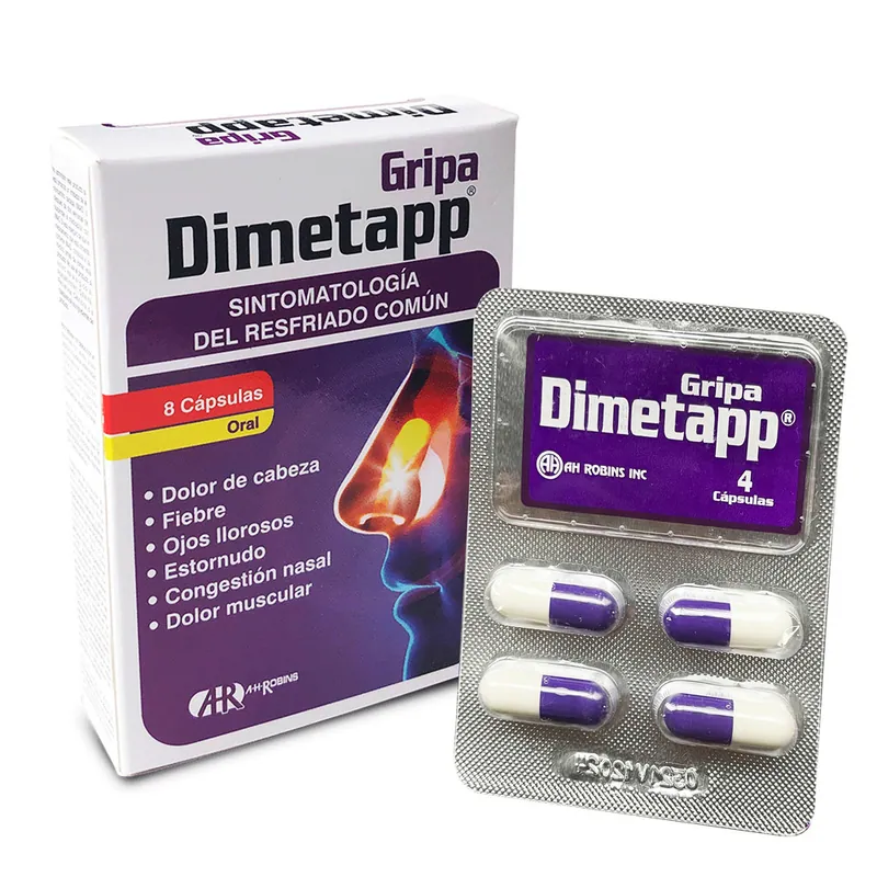 Dimetapp Gripa 500 mg 8 cápsulas