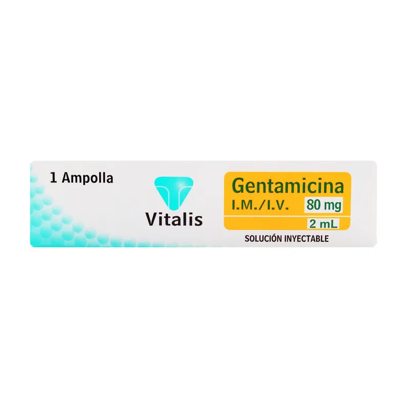 Gentamicina 80 mg/2 mL 1 ampollas VT