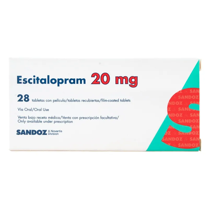 Escitalopram 20 mg 28 tabletas Sz