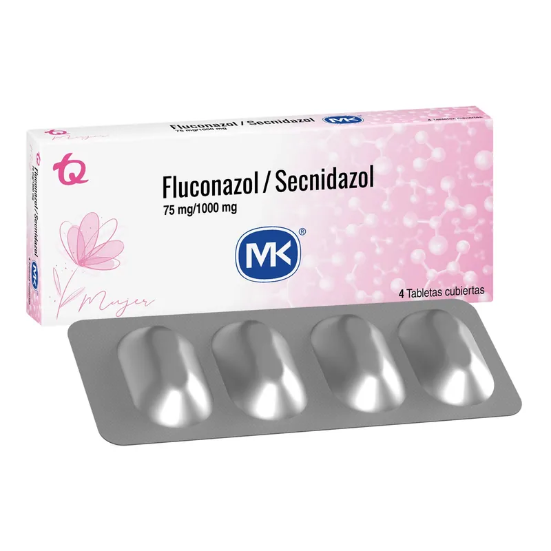 Fluconazol 75 Mg+secnidazol 1 g 4 tabletas MK