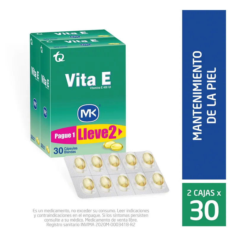 Vitamina E 400 UI 30 cápsulas MK PG 1 Ll 2