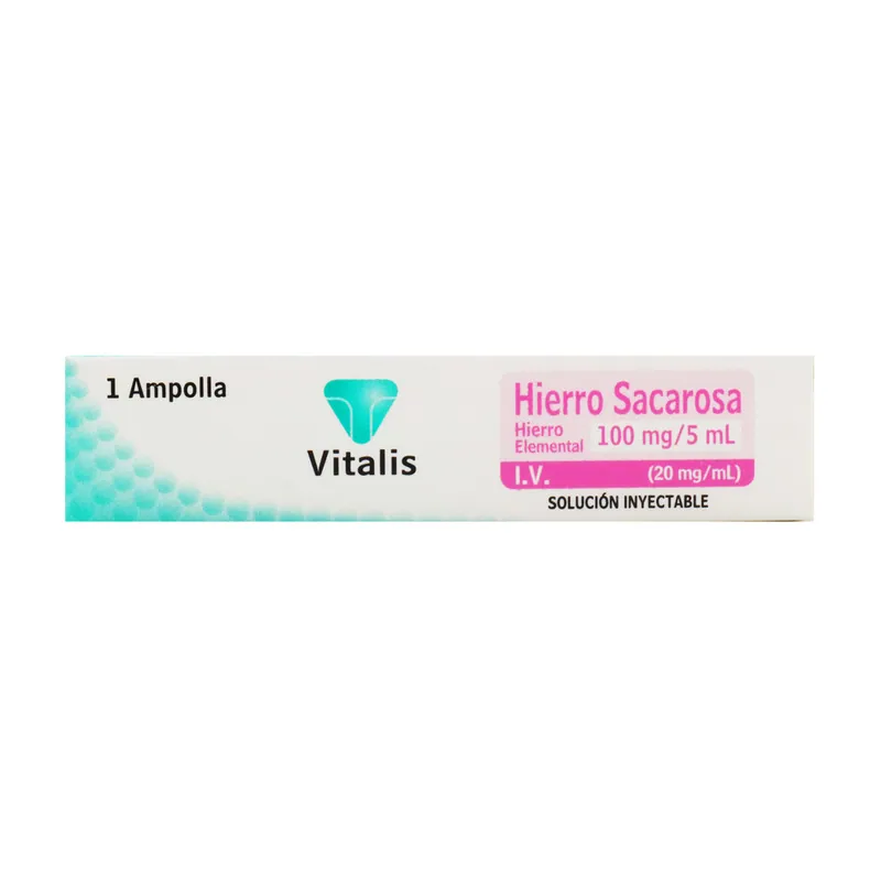 Hierro Sacarosa 100 mg 1 ampolla VT