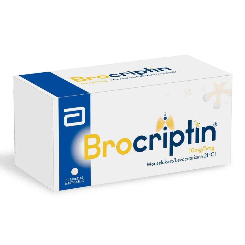 Brocriptin 10/5 mg 30 tabletas Masticables