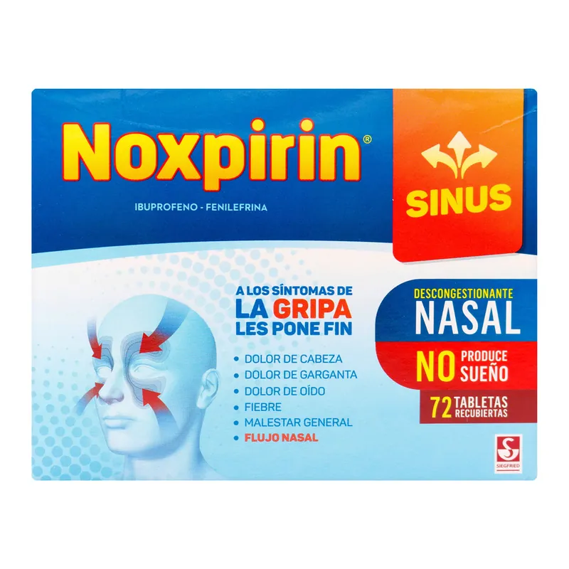 Noxpirin Sinus tabletas Pague 66 Lleve 72 tabletas