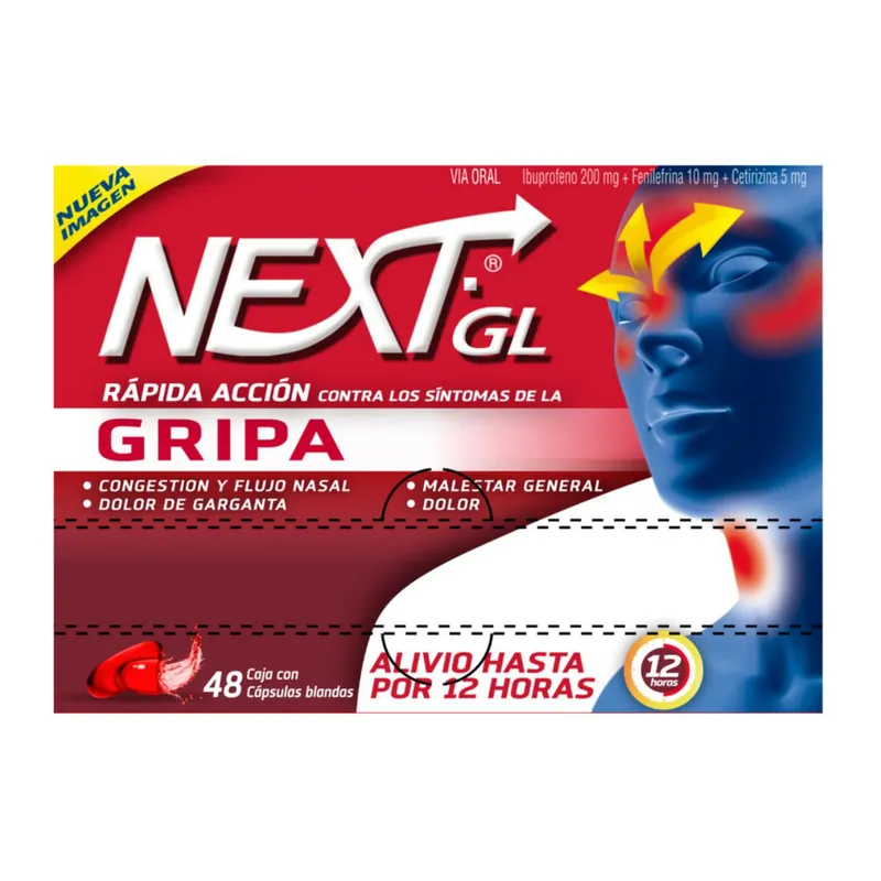 Next Gel Gripa 48 cápsulas Blandas